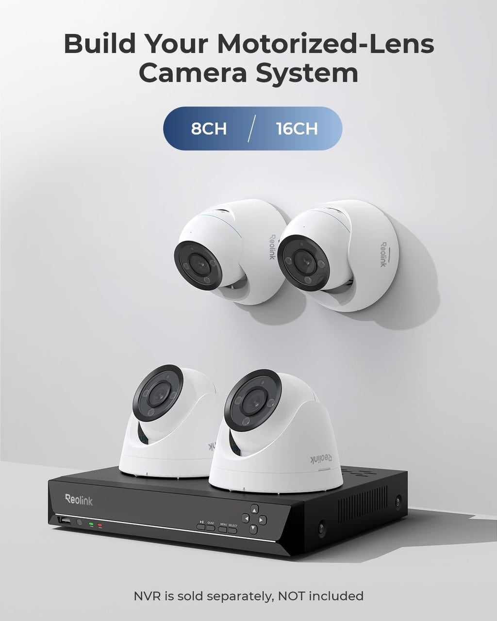 REOLINK 4K PoE Security IP Camera, Turret Camera Outdoor with 3X Optical Zoom, 2.8mm-8mm Lens, 110 Degree Wide View, 100ft Color Night Vision, 2 Way Talk, Human/Vehicle/Pet Detection, RLC-833A