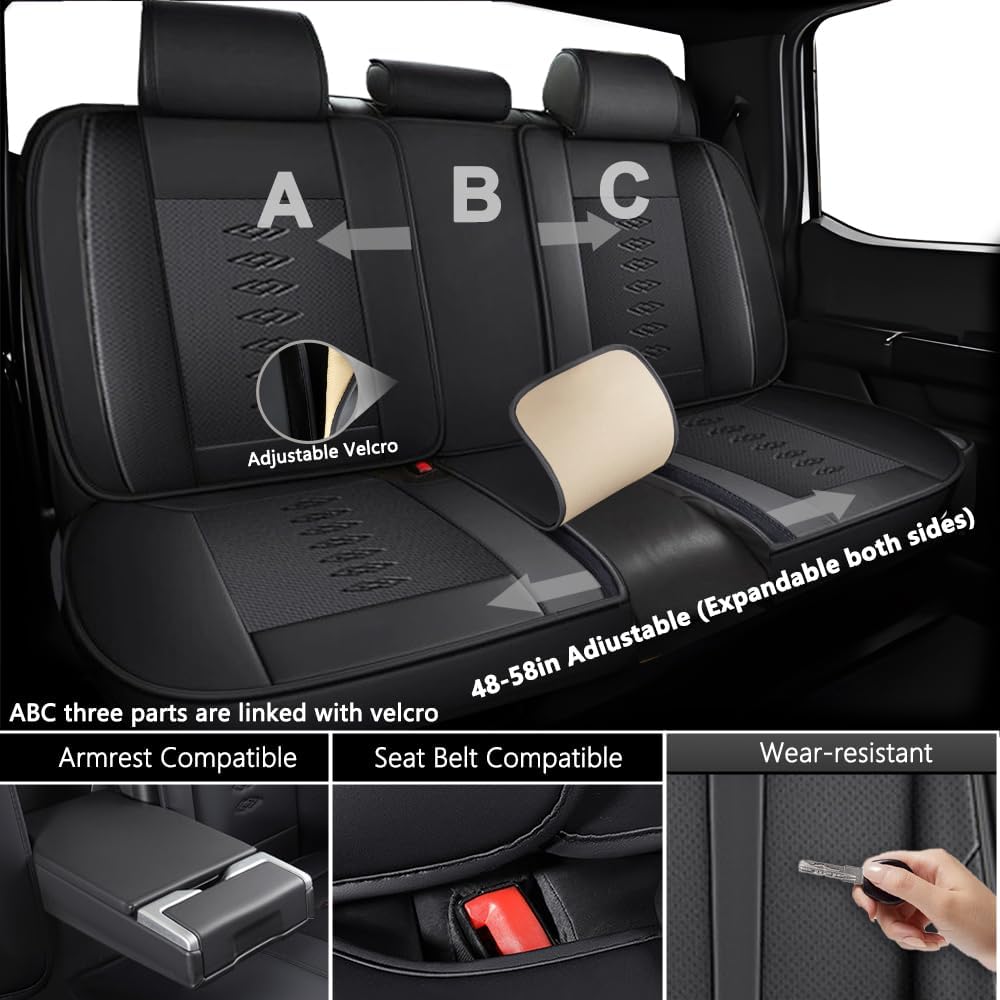 Full Set Seat Covers for Lexus LS 400 1995-1999,Leather Car Seat Cover,Soft Seat Cushion Covers with Airbag,Waterproof Automobile Seat Protectors for LS 400(Black,Standard)