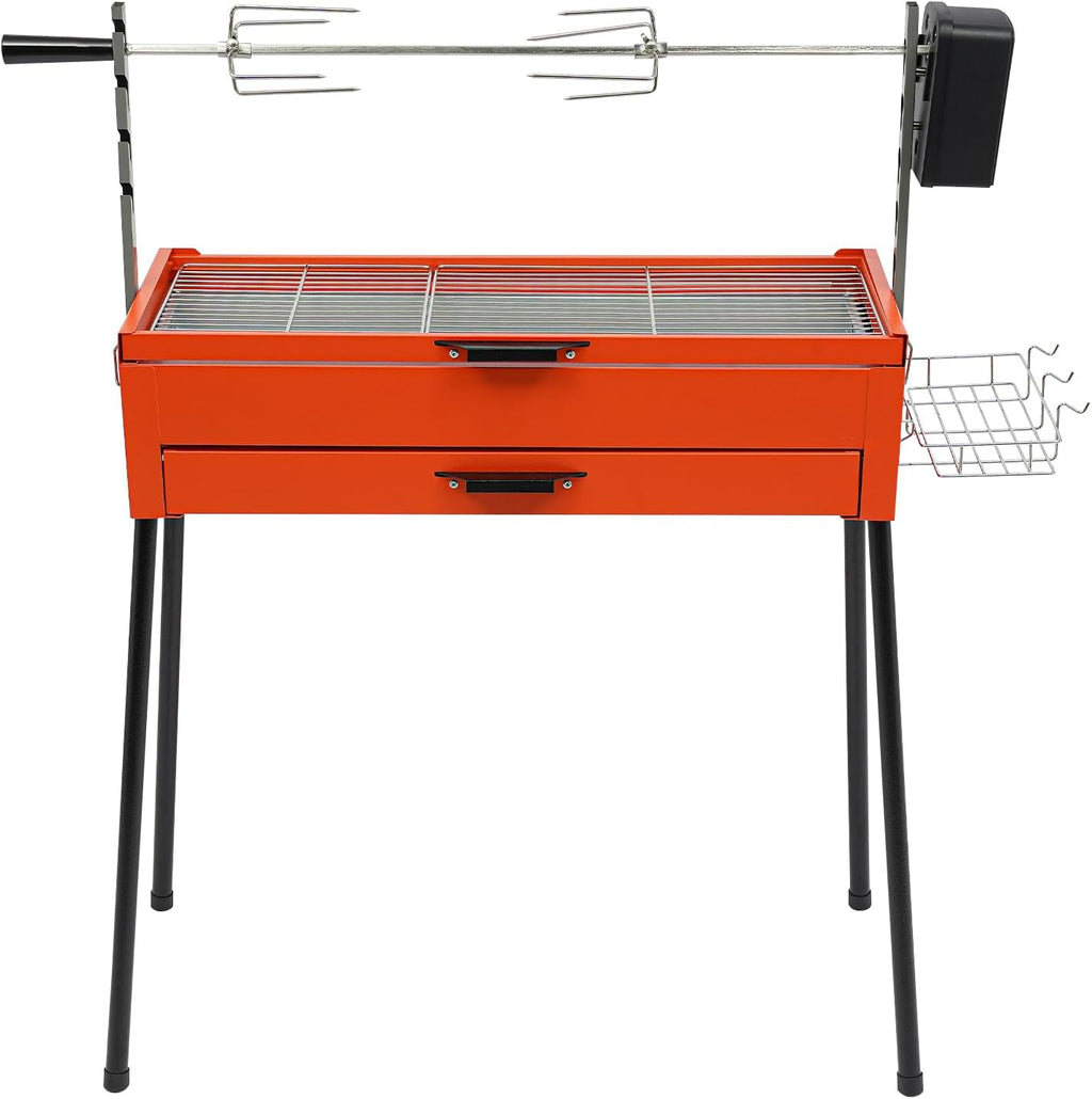 DYRABREST Portable Charcoal Grill Adjustable Height Multi-Functional Barbecue Grill Set with Detachable Table for Camping, Backyard BBQ, and Outdoor Parties, 27.95x11.02in Grilling Area