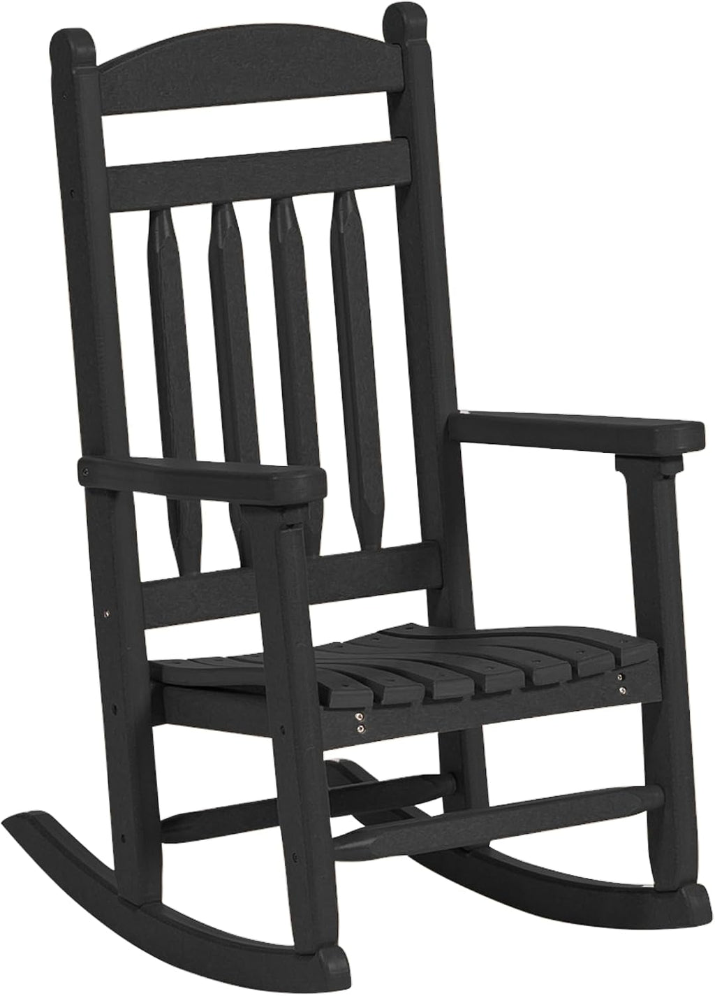 DutchCrafters Kids Porch Rocking Chair, Toddler Rocker for Ages 2-6, Kids Plastic Patio Set Rocking Chair Indoor or Outdoor Playhouse Accessories - Amish Made in USA (Black)