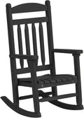 DutchCrafters Kids Porch Rocking Chair, Toddler Rocker for Ages 2-6, Kids Plastic Patio Set Rocking Chair Indoor or Outdoor Playhouse Accessories - Amish Made in USA (Black)