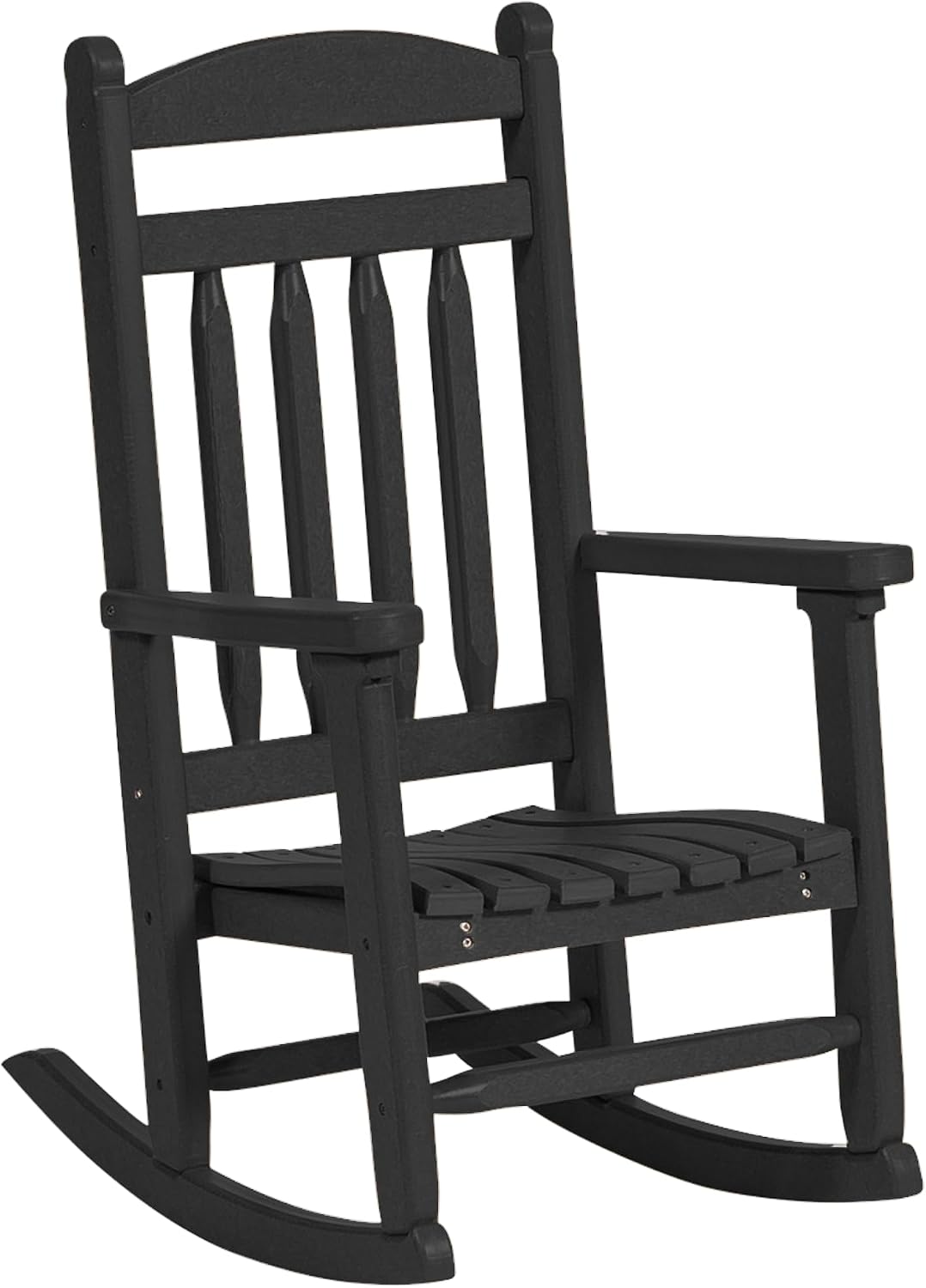 DutchCrafters Kids Porch Rocking Chair, Toddler Rocker for Ages 2-6, Kids Plastic Patio Set Rocking Chair Indoor or Outdoor Playhouse Accessories - Amish Made in USA (Black)