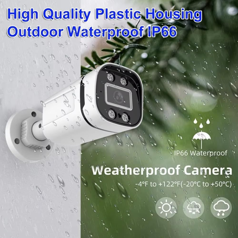 Home Security System 4Ch DVR Kits with 4pcs 1080P Waterproof Bullet Analog AHD TVI CVI Camera 3MP Lens Color Night Vision Outdoor Surveillance Wired CCTV Set (Include 500GB HDD) 24/7 Recording