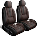 Car Seat Covers 2 Seats Fit for Jeep Wrangler Unlimited 4xe 2021 2022,Waterproof Leather Seat Covers,Airbag Compatible,Car Seat Protectors Interior Sets(Front Set,Black&Brown)