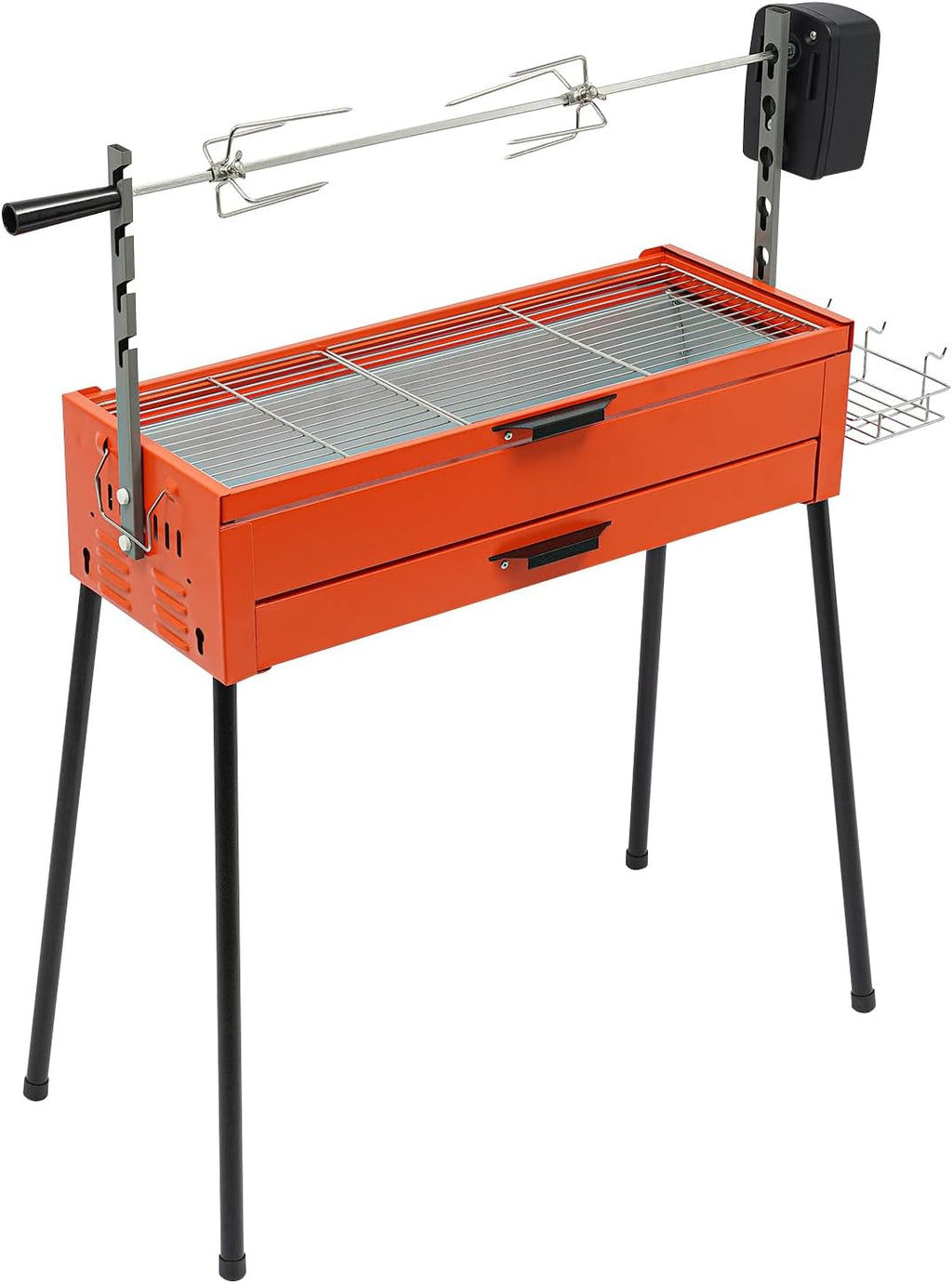 DYRABREST Portable Charcoal Grill Adjustable Height Multi-Functional Barbecue Grill Set with Detachable Table for Camping, Backyard BBQ, and Outdoor Parties, 27.95x11.02in Grilling Area