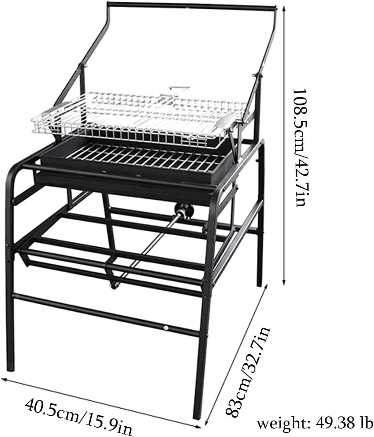 Outdoor Foldable Barbecue Grill,Rotating Charcoal Grills,Stainless Steel Flipping Outdoor Grill Large Barbecue Charcoal Grill, for Travel