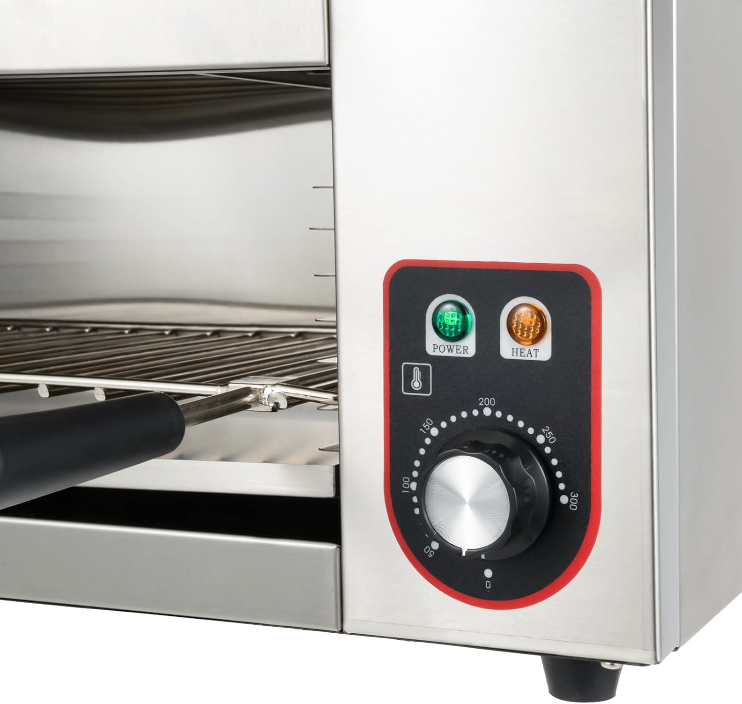 2000W Cheese Melter Electric Salamander Broiler 50-300°C Salamander Grill Stainless Steel Broiler Burner BBQ Grill Grilling Machine Countertop Wall-mounted for Restaurant Kitchen Hotel