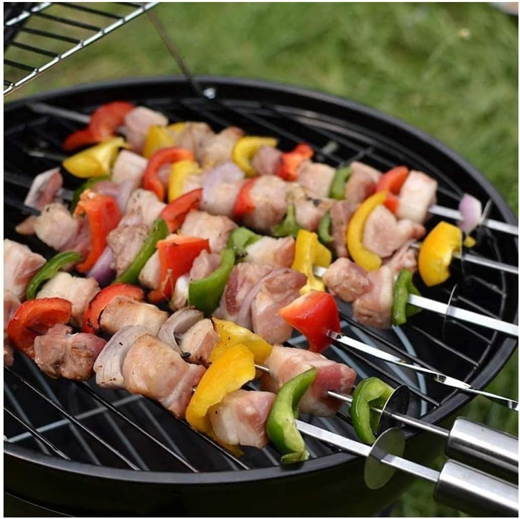 Portable Charcoal Grill Portable Round Charcoal Grill with Plated Steel Grates Stainless Steel Outdoor Folding Barbecue Grill Tools BBQ Grill for Outdoor
