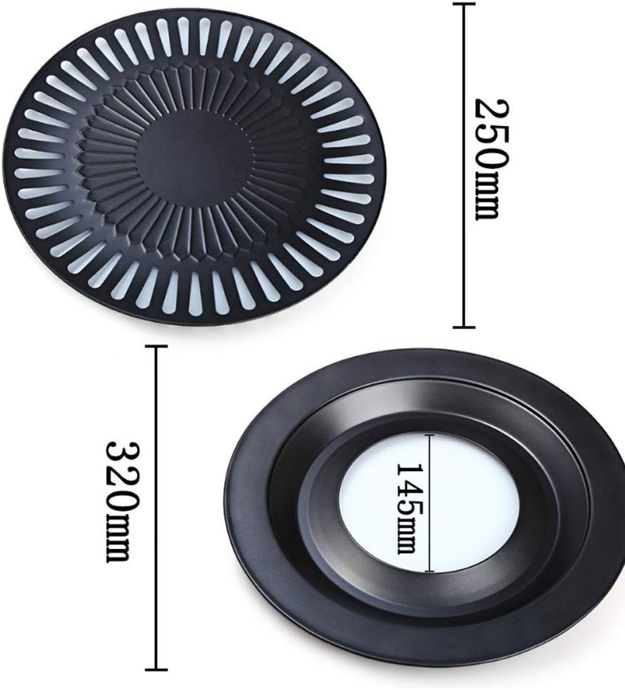 Non-Stick Korean BBQ Grills Round Pan Barbecue Grill for Outdoor Carbon Barbecue BBQ Accessories Tools Easy Clean