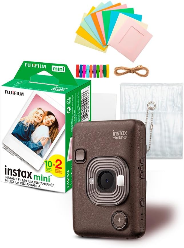 Fujifilm INSTAX MINI LIPLAY C Bronze VN EX D US Bundle with Film (20exp), and Accessory Kit (3 Items)