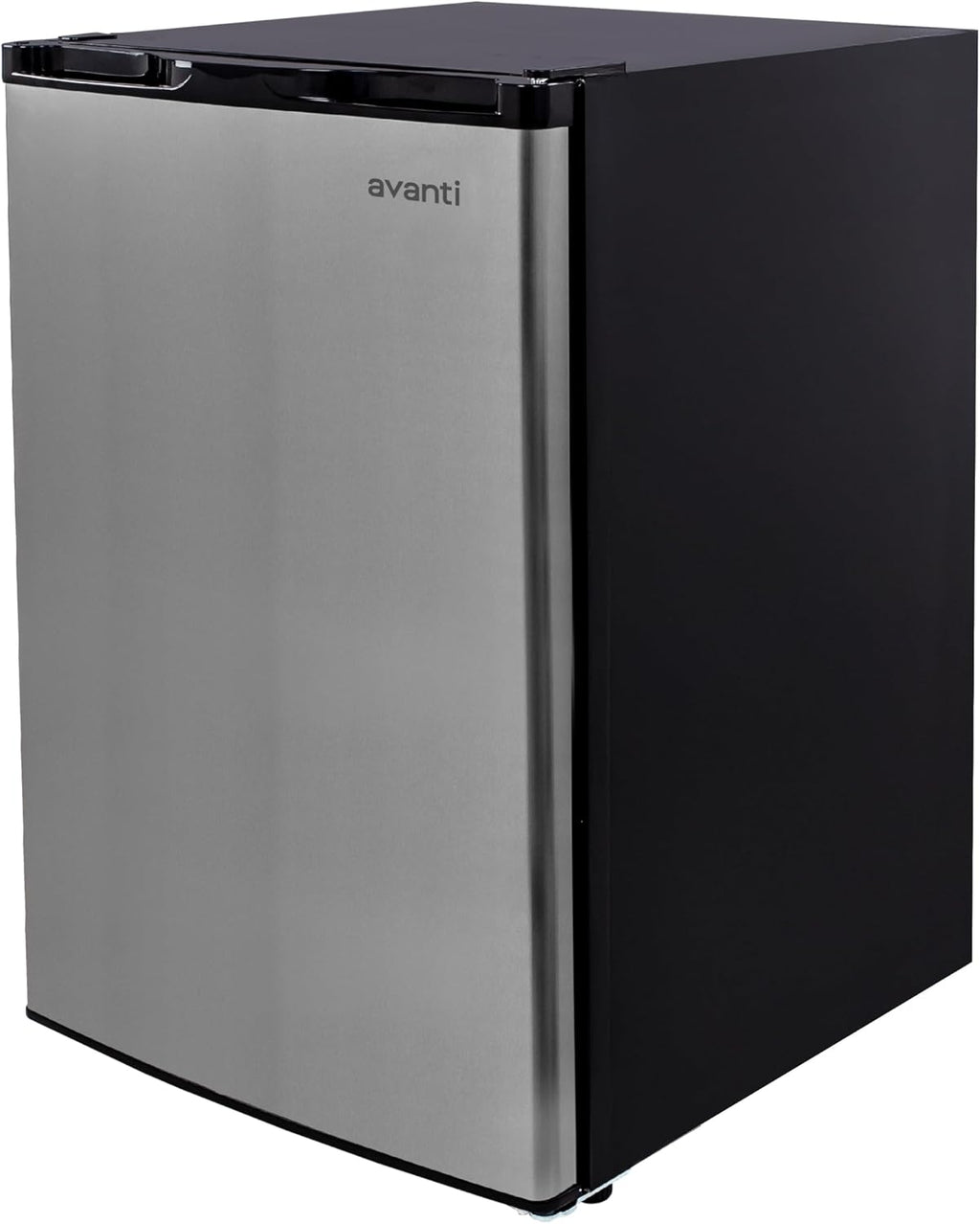 Avanti 4.5 Cu. Ft. Compact Refrigerator with Freezer, Stainless Steel Mini Fridge with Adjustable Glass Shelves, Gallon Door Storage, LED Light & Reversible Door, 4.5-Cu.Ft., Stainless Steel