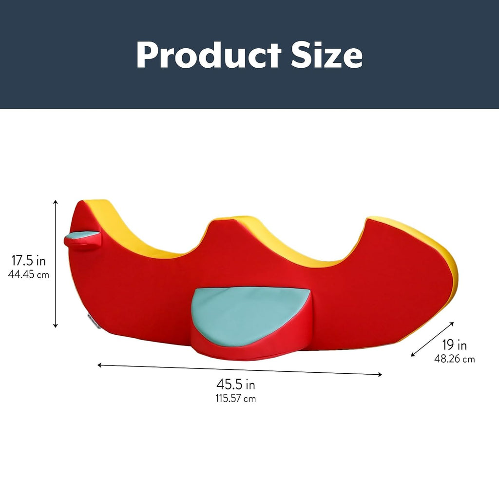 Children's Factory Rocket the Double Airplane, Red and Yellow Foam Kids Stool, Toddler Soft Seating Chair for Daycare, Preschool and Home, Lightweight and Easy to Clean, Little Explorers Collection