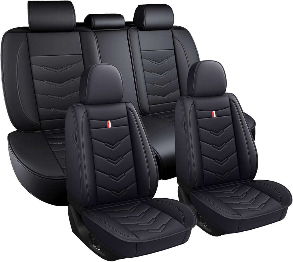 Car Seat Covers Fit for Ford Explorer 2000-2025, Leather Seat Covers for Car, Waterproof Non-Slip Durable Car Seat Protector(5 Seats,Black)