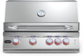 Hygrill Premium XTR 32-Inch Built In Grill, Stainless Steel 4-Burner Grill Head for Outdoor Kitchen with Rear Infrared Burner and LED Lights, Natural Gas