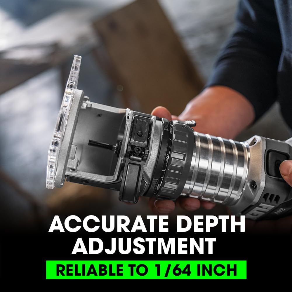 FLEX 24V Brushless Cordless 1.5 HP Trim Router Kit with 3.5Ah Stacked Lithium Battery and 160W Fast Charger - FX4221-1F