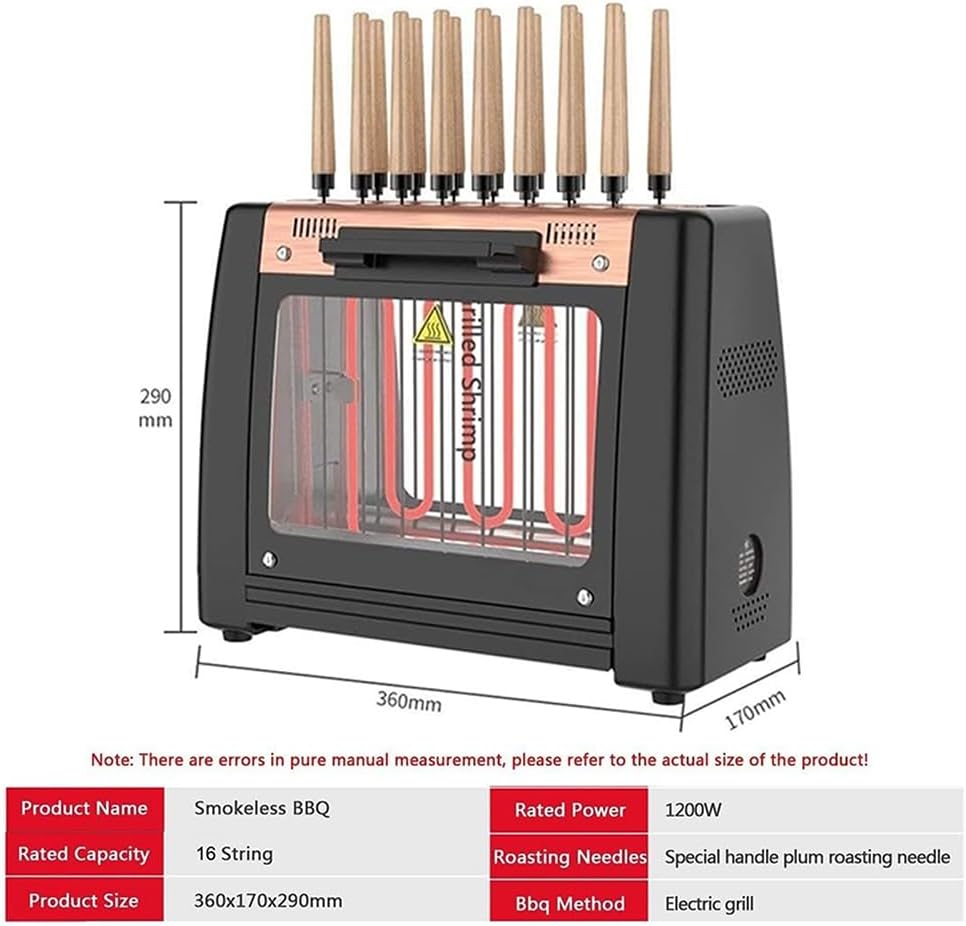 Electric Rotation Barbecue Grill, 360° Automatic Rotation Kebab Machine,16 Skewers Rotisserie BBQ Grill Rack, Portable Picnic Bbq Grill for Party And Cookout Home