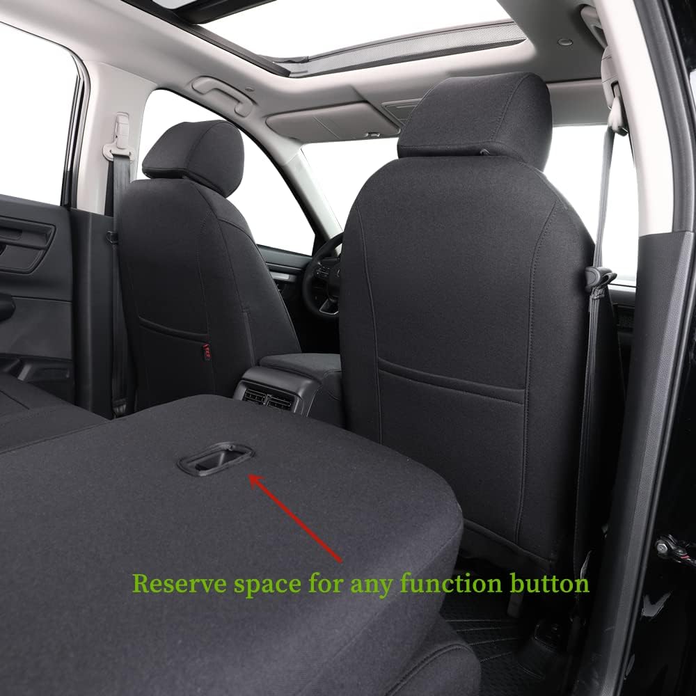 coverdream Full Set Custom Fit Seat Covers for Honda HRV EX,EX-L 2016 2017 2018 & 2016-2020 2021 2022 LX,Full Coverage Polyester Seat Protector (Black)