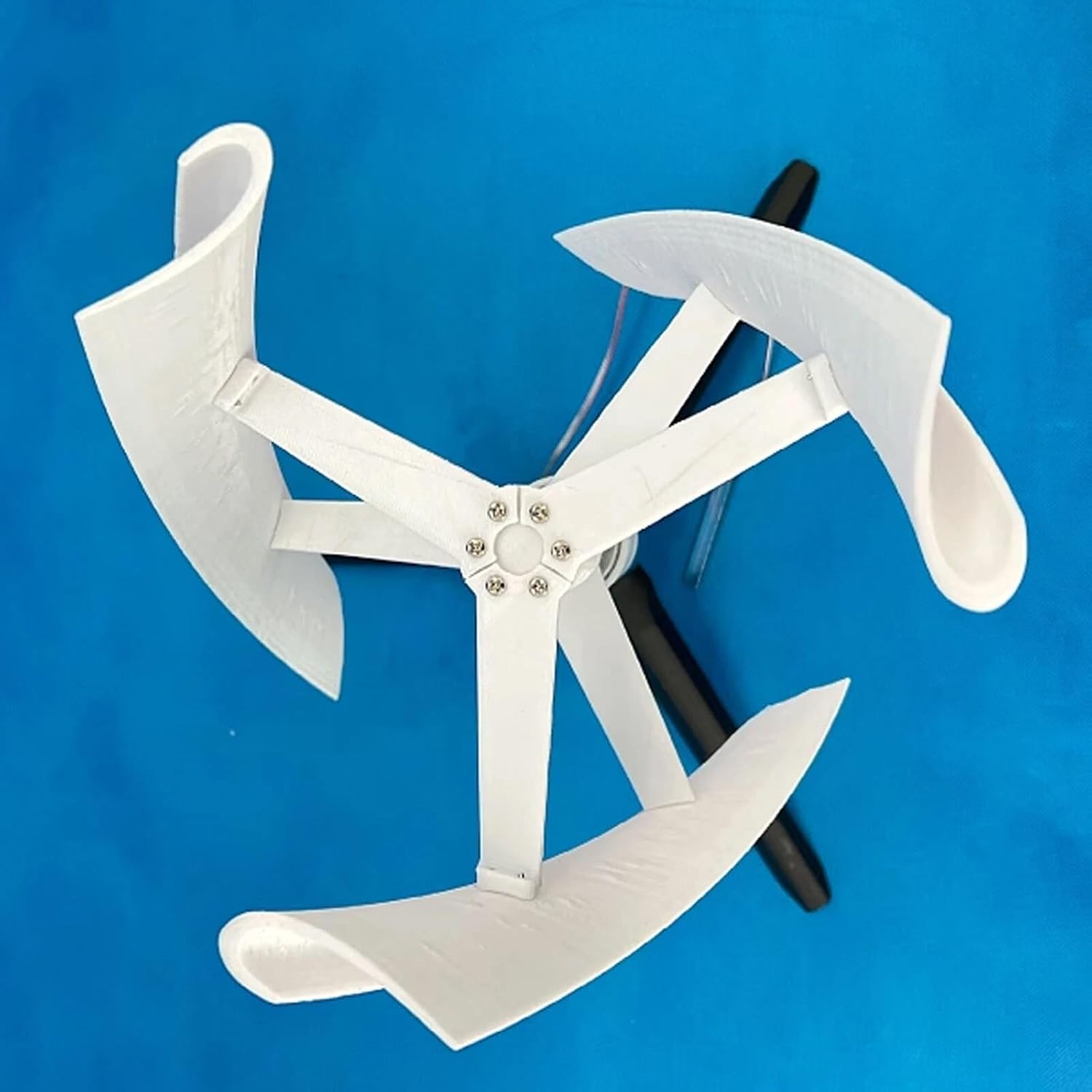 25W Vertical Axis Wind Turbine 15V, Three-Phase Permanent Magnet Generator, 3-Blades PAL DIY Portable Wind Power Turbine Wind Generator Kit For Homes,Boats,Cabins,Gazebos White