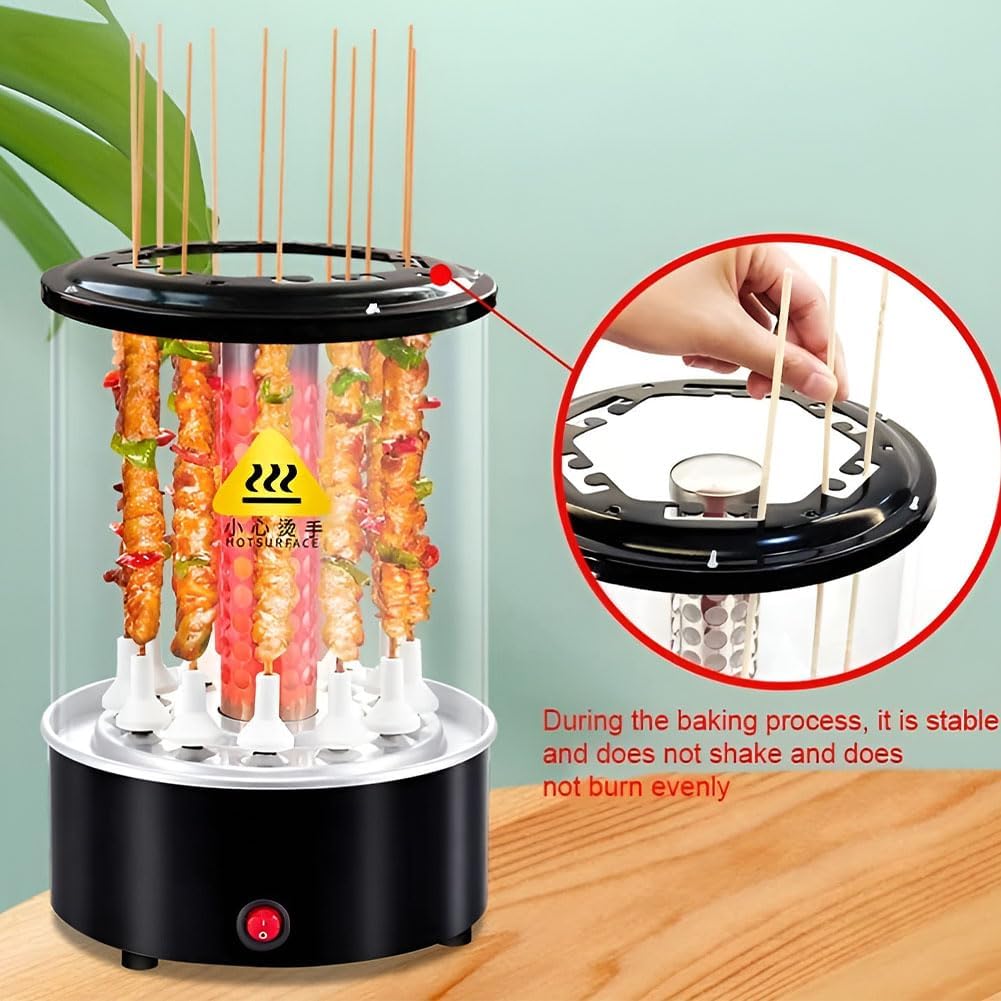 Vertical Barbecue Stove, Automatic Rotating Kebab Machine, Portable Electric Barbecue Grill, Included Oil Pan, Home Outdoor Travel Hiking Camping Convenient Barbecue
