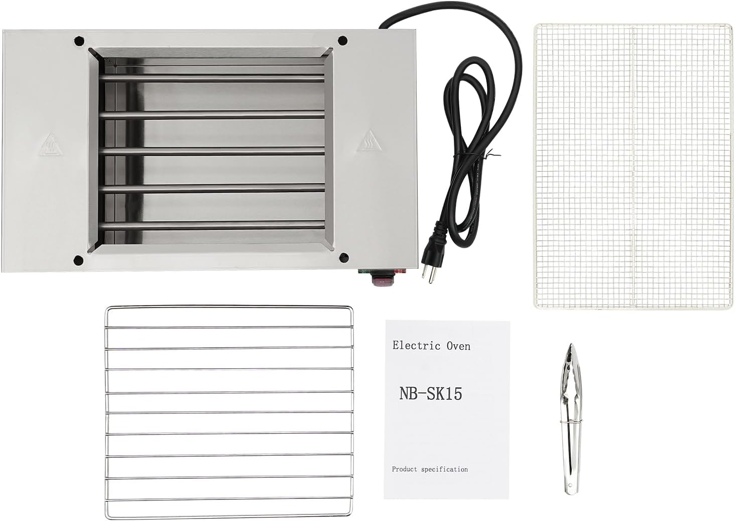 Stainless Steel Barbecue Electric Grill, Electric Smokeless Indoor Grill, Indoor Electric Grill for Cafe Restaurant Party Buffet 110V, 1500W