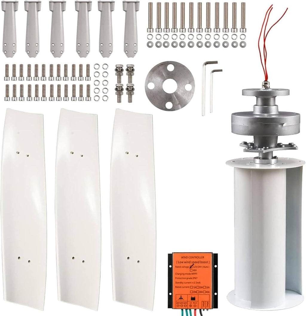 Wind Turbine Generator Kit,3000W Magnetic Levitation Upright Wind Turbine 12V 24V 48V 220V with Waterproof Charge Controller Electricity Producer Equipment for Home RV Roof 220V