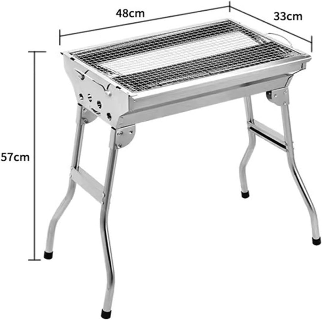 Portable Charcoal Grill Stainless Steel Barbecue Charcoal Grill Outdoor Indoor Portable Folding Rack Household Cooking BBQ Grill for Outdoor