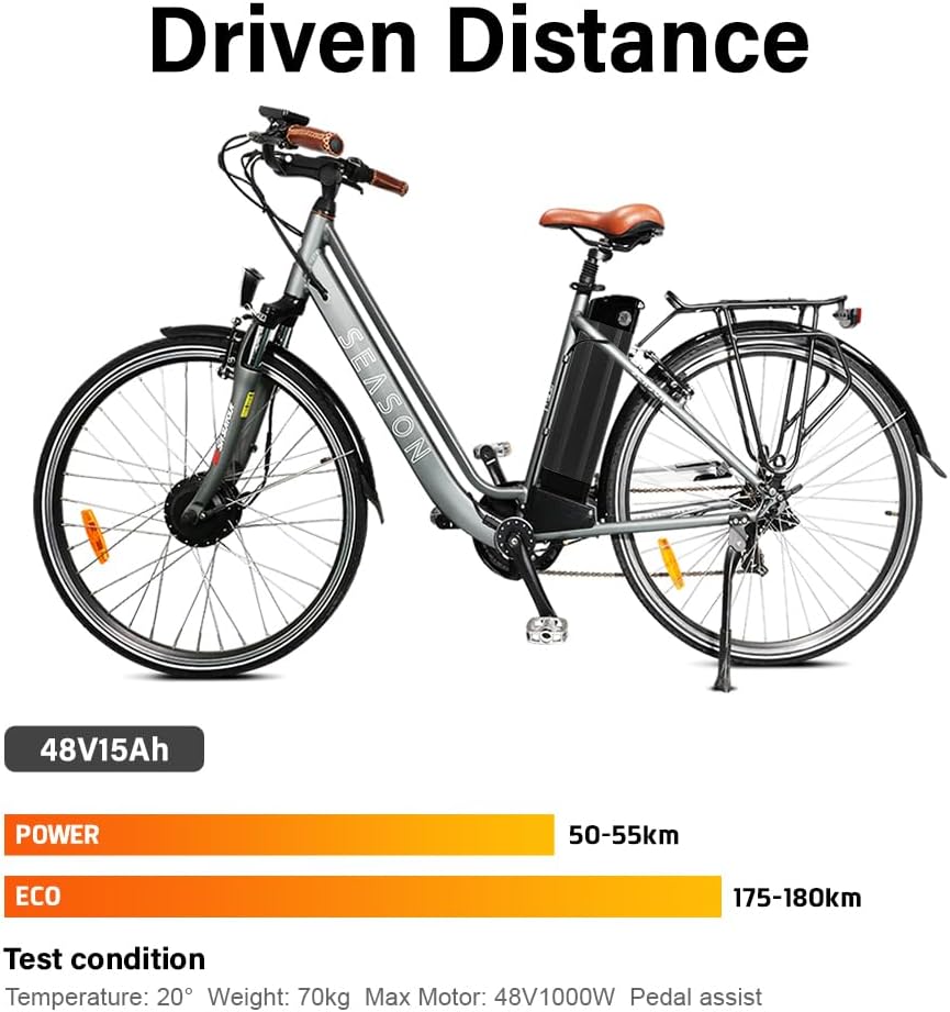 YS YOSE POWER 48V 15AH Lithium Ebike Battery Seat Tube 250W 350W 500W 750W 1000W Bicycle Electric Bike Battery with Charger 2Pins Discharge Port 30A BMS Silverfish E Bike Batteries