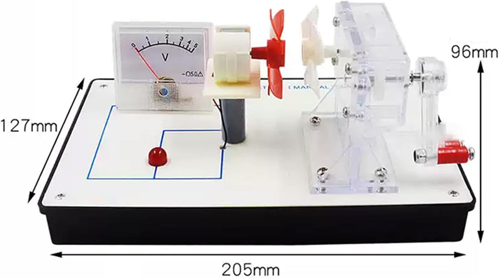 Hand-Crank Wind Power Generator With Voltmeter (Large) – Hands-On Wind-to-Electricity Experiment & Physics Teaching Tool(2 pcs)
