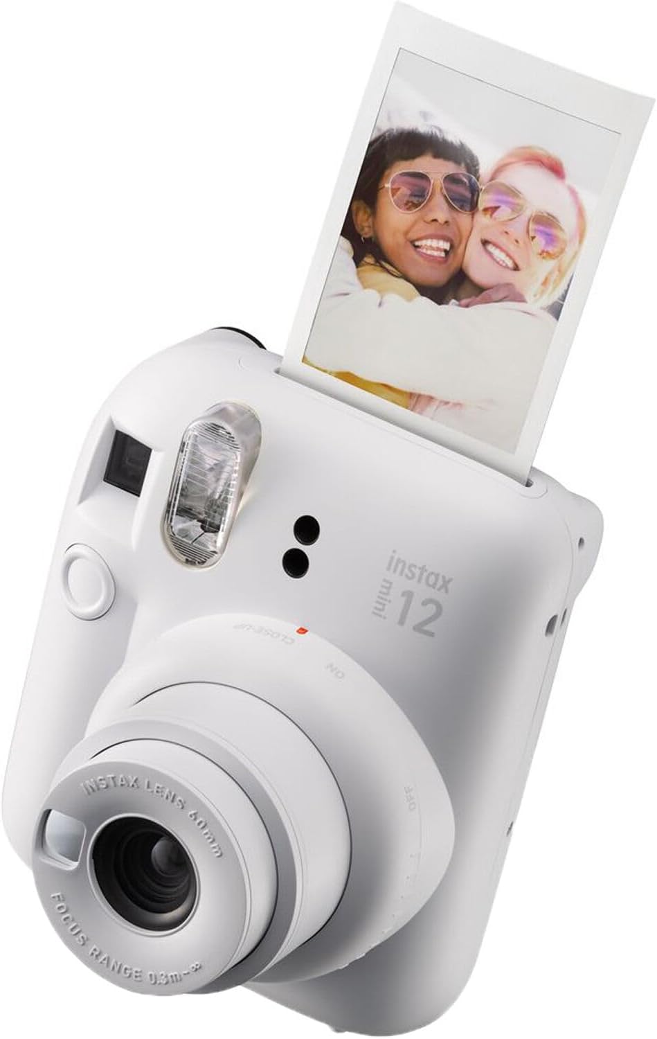 Fujifilm Instax Mini 12 Instant Camera Clay White Bundle with Fuji Instax Mini Film Value Pack (40 Sheets) + Protective Carrying Case + Photo Album + Microfiber Cleaning Cloth