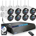 【90ft Super Night Vision】 5MP Outdoor Wireless Security Camera System, Wireless Cameras for Home Security, Home Video Security Cameras, WiFi Surveillance DVR Kits