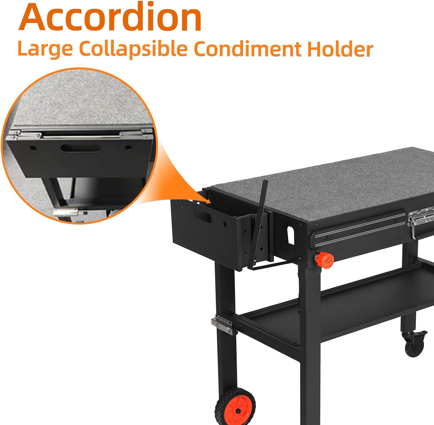 Blackstone Portable Grill Table - Movable Stand for 17 or 22 inch Griddle with Wheels