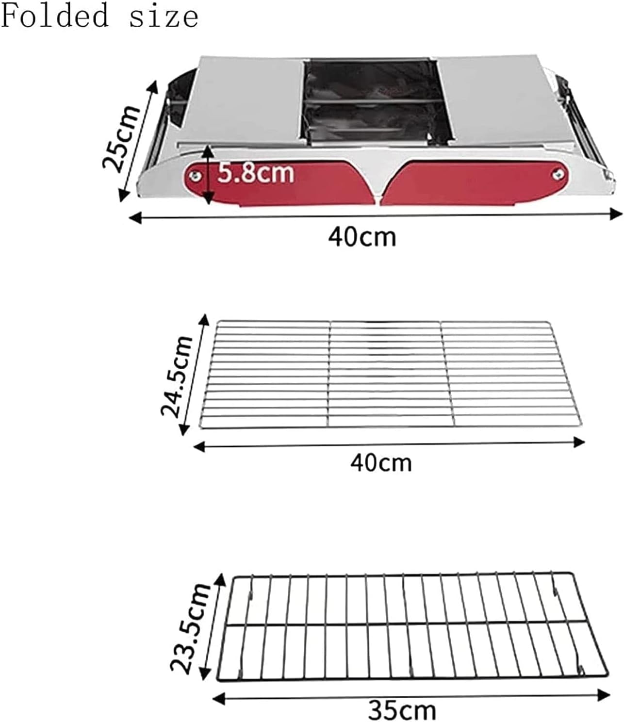 IRYZE Portable Charcoal Grill Portable Charcoal Grill Stainless Steel Folding Grill Tabletop Outdoor BBQ Grill For Picnic BBQ Grill for Outdoor