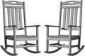 Outdoor Rocking Chair Set of 2, High Back Plastic Patio Rocking Chairs for Outside Porch Rocker Garden Lawn, All-Weather Resistant Poly Lumber Rocker Chair Outdoor, Slate Grey