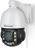 Jennov 6MP PoE IP Camera Outdoor with Pan Tilt 20X Optical Zoom, 360 Speed Dome PTZ Security Camera with 160ft IR Night Vision, Spotlights Color Night Vision, Human Detection, Onvif Compatible