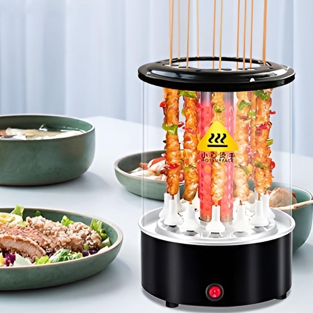 Vertical Barbecue Stove, Automatic Rotating Kebab Machine, Portable Electric Barbecue Grill, Included Oil Pan, Home Outdoor Travel Hiking Camping Convenient Barbecue