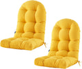 BLISSWALK Outdoor Adirondack Chair Cushions, Set of 2 Solid,Tufted Thick Seat & Round High Back Wicker Chair Cushions for Patio Furniture,48'x21'x4',Yellow