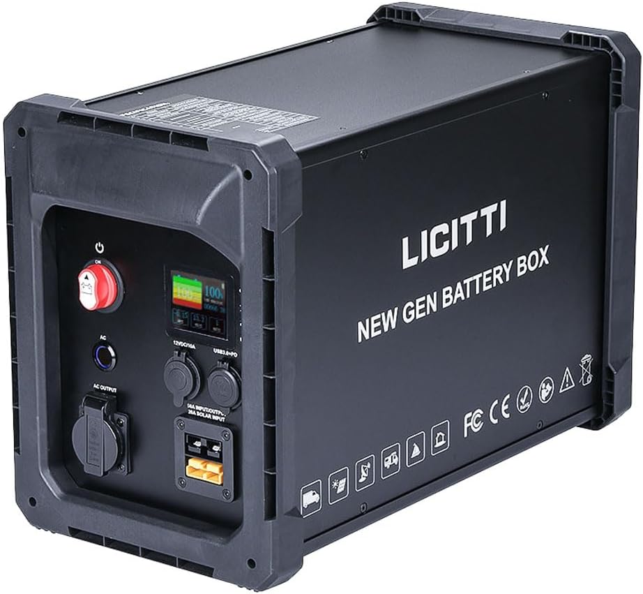 Licitti 2000W AC Aluminum Power Station Hub with Pure Sine Wave Inverter - DIY Portable Energy System for Home, Outdoor & Marine