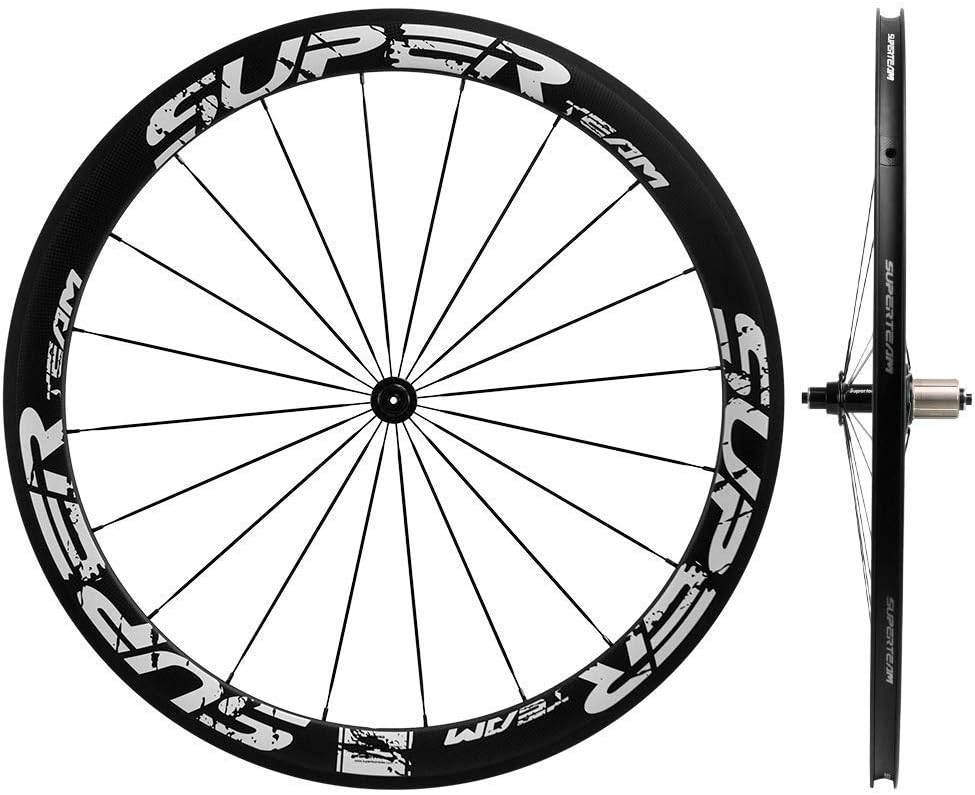 Superteam 50mm Clincher Wheelset 700c 23mm Width Cycling Racing Road Carbon Wheel Decal