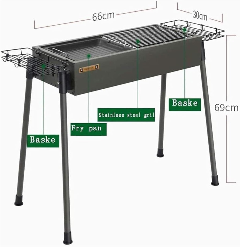 Portable Charcoal Grill Household Charcoal Grill Barbecue Grill Suitable for Garden Camping Beach Party Outdoor BBQ Grill for Outdoor