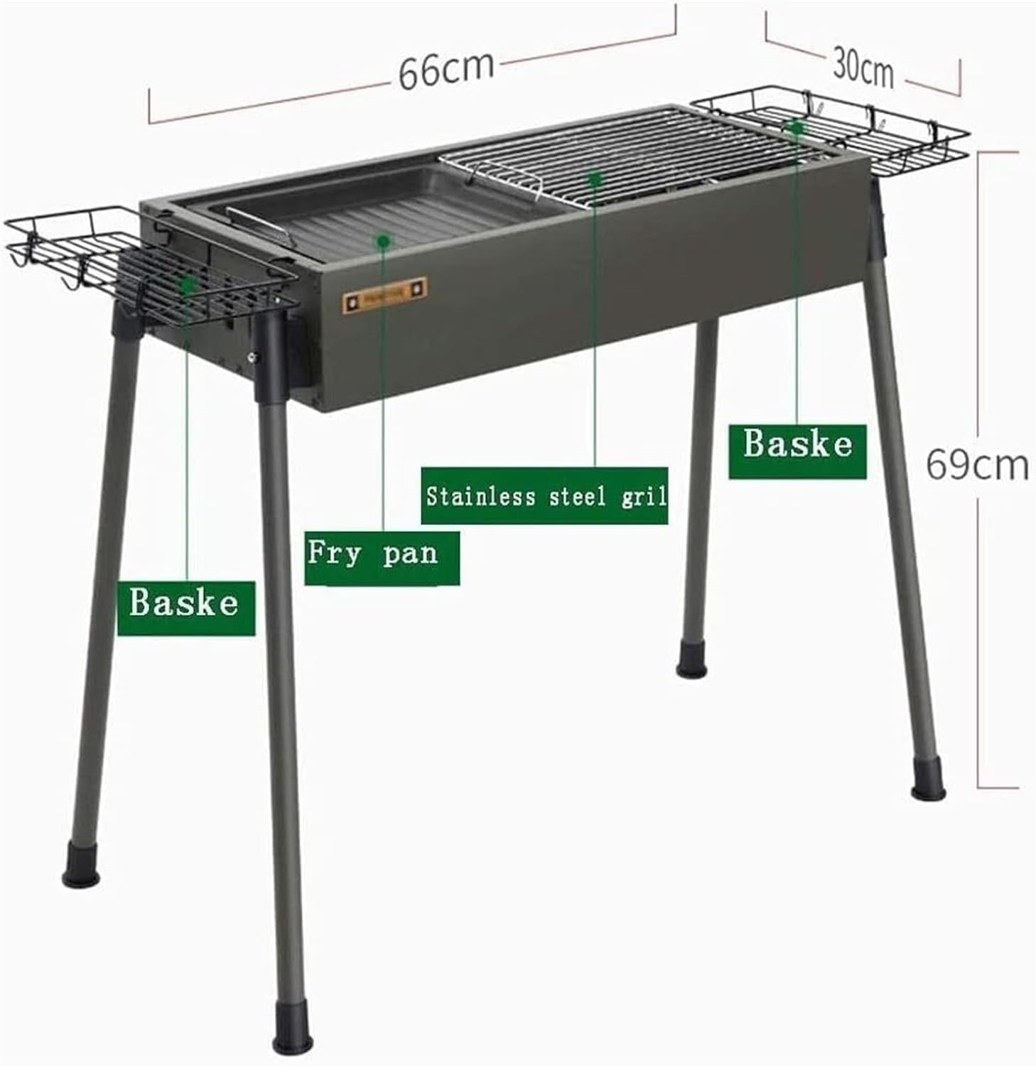 Portable Charcoal Grill Household Charcoal Grill Barbecue Grill Suitable for Garden Camping Beach Party Outdoor BBQ Grill for Outdoor