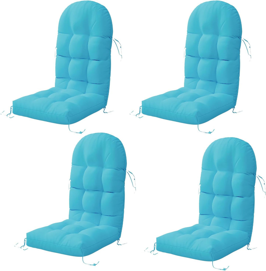 Sannwsg Adirondack Chair Cushion Set of 4, Rocking Chair Cushions, High Back Patio Cushions, Thickened Weather Resistant Patio Cushion with 6 Ties, Non Slip Fade & Waterproof