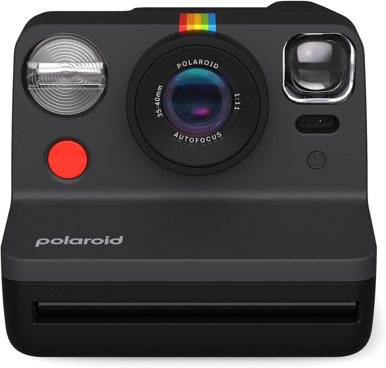 Polaroid Now 2nd Generation I-Type Instant Camera + Film Bundle - Now Black Camera + 16 Color Photos (6248)- Black