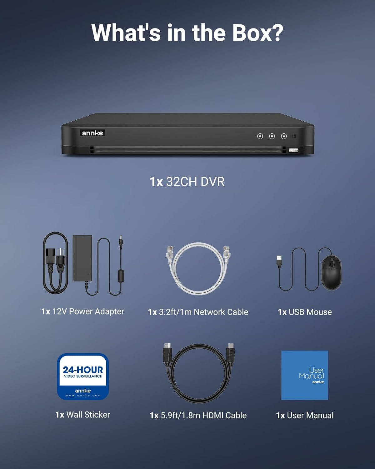 ANNKE 32CH H.265 Pro+ 3K Lite Digital Video Recorder with Human/Vehicle Detection, 5-in-1 Hybrid CCTV DVR for Home/Business Surveillance Camera System, 24/7 Recording, P2P Remote Access, No HDD