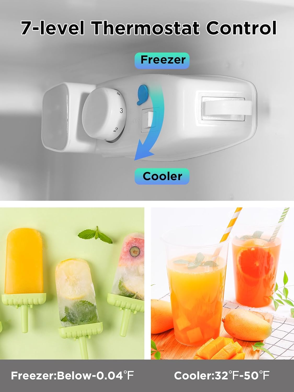 F.W.WOOLWORTHS 3.8 Cu.Ft Compact Refrigerator with Freezer, 2 Doors Fridge with Adjustable Thermostat Control, Small Refrigerator for Kitchen, Dorm, Apartment, Garage, Office, Silver