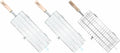 Brazilian Flame Rotisserie Baskets Compatible with 3 Skewer and 5 Skewer Portable Gas Rotisserie BBQ Grills for Roasting Corn on The Cob, Potatoes, Shrimp, Hot Dogs, Burgers, and Steaks, Set of 3