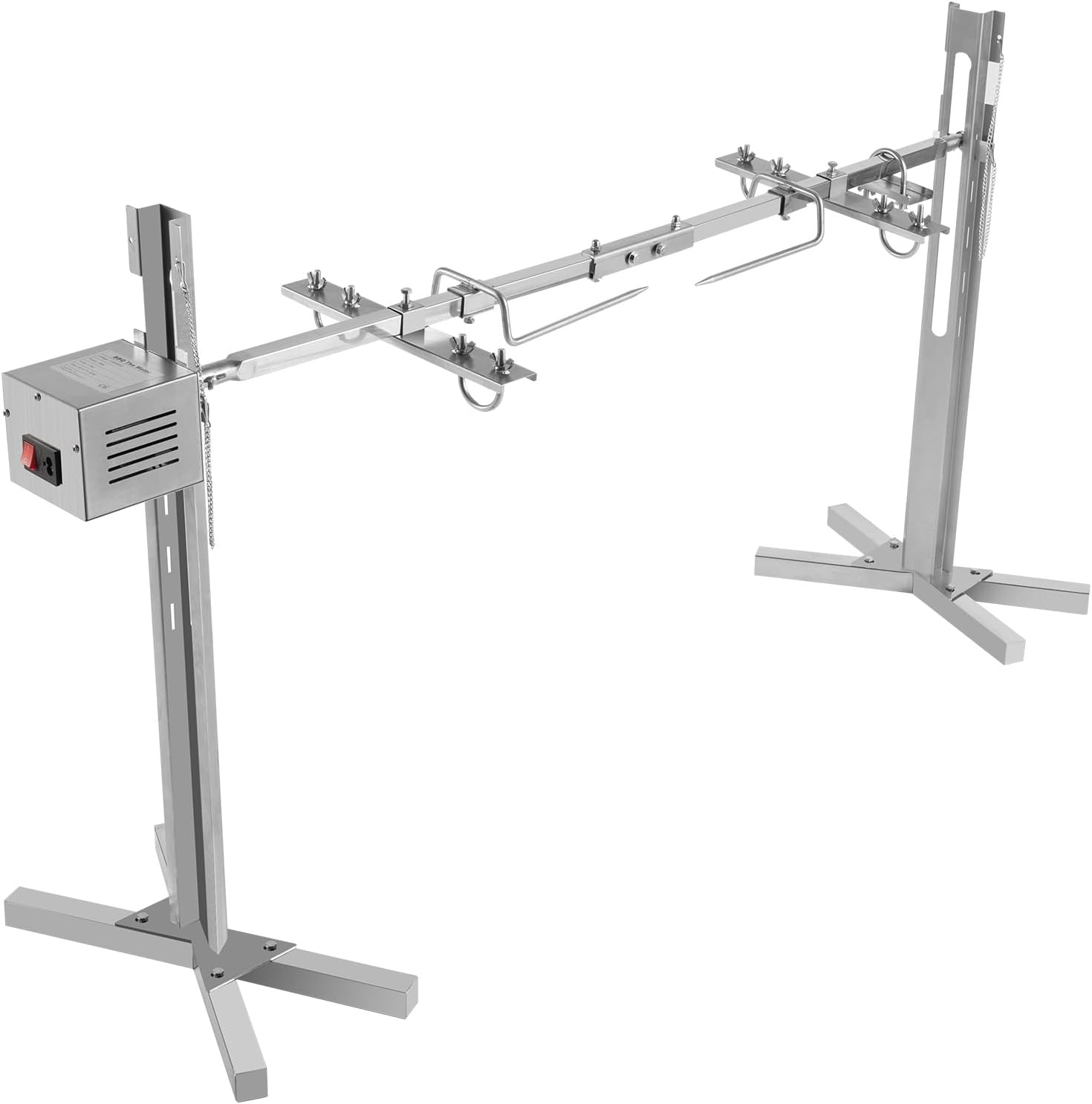 360° Rotation Barbecue Rack, Adjustable Height Electric BBQ Grill Hanging Large Spit Roaster Outdoor Barbecue Rack for Wilderness and Camping, 88.18 Max Load