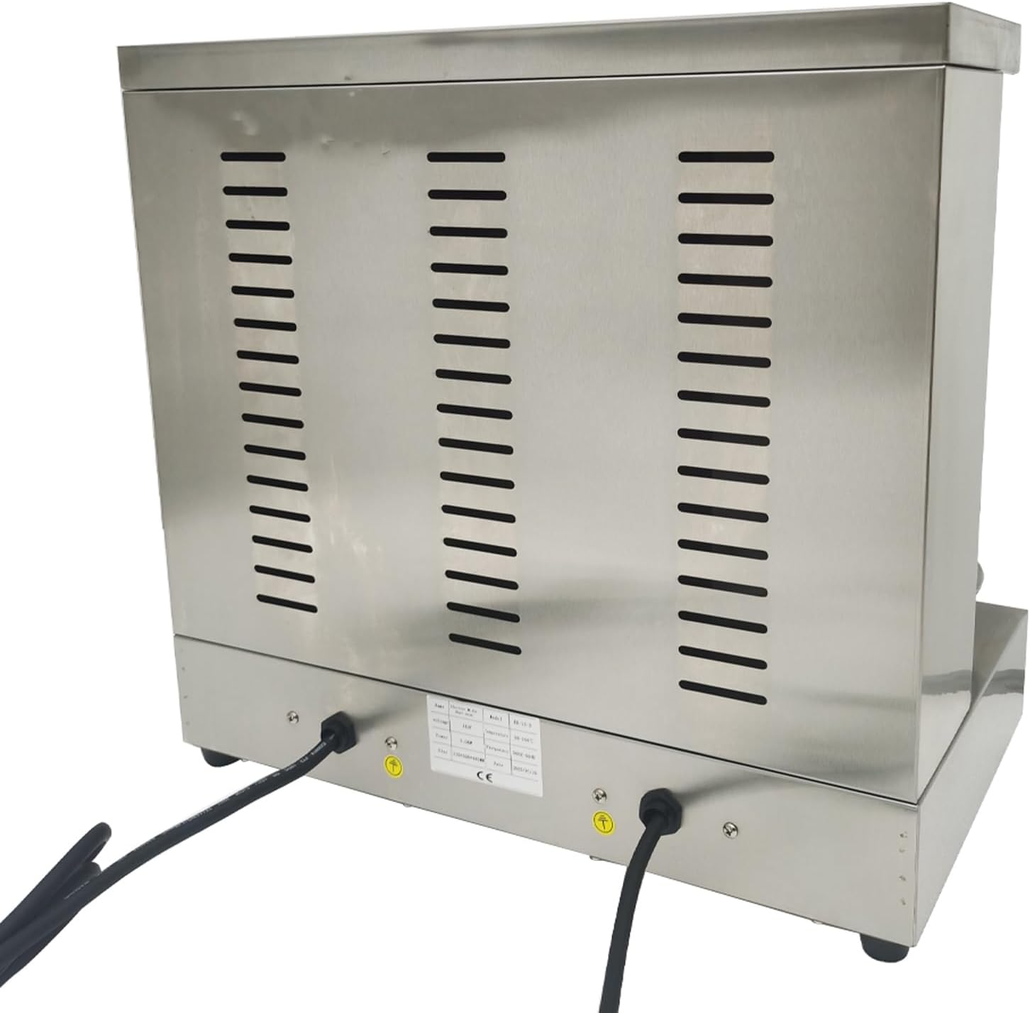 Electric Barbecue Shawarma Gyro Grill 3 Burners Commercial Stainless Steel Vertical Broiler Kebab Machine Adjustable Temperature with Meat Catch Pan and Rotating Doner for Restaurant Kitchen