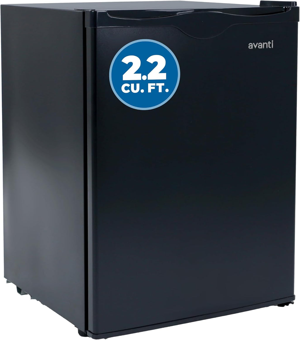 Avanti Mini Fridge for Home Office or Dorm, Auto Defrost with Reversible Door, Energy Star Rated, 2.2 Cu. Ft., Black