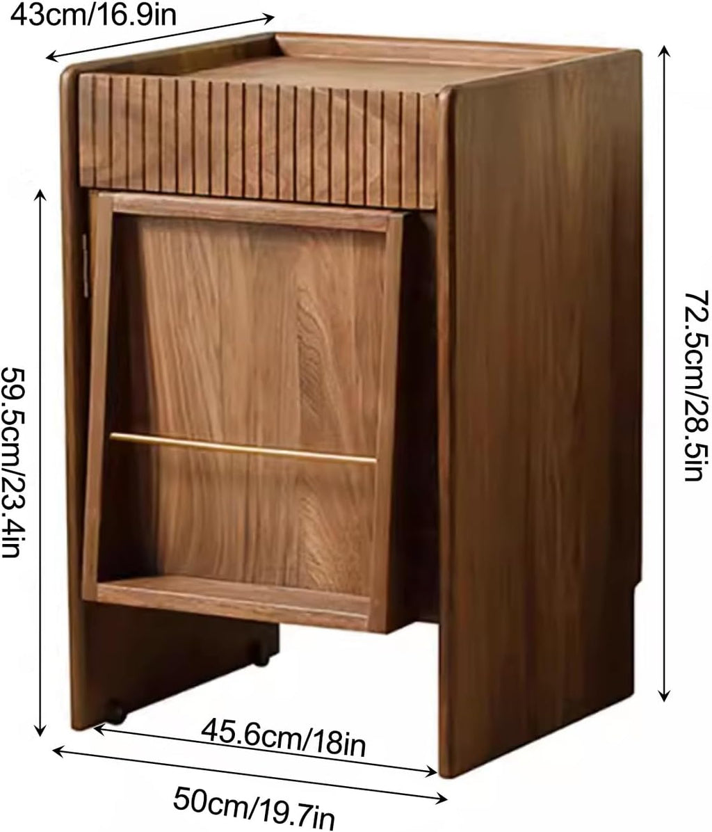Modern Robot Vacuum Storage Rack Hidden End Side Table, Self-Emptying Sweeper Machine Cabinet Easy to Change Water for Living Room Bedroom