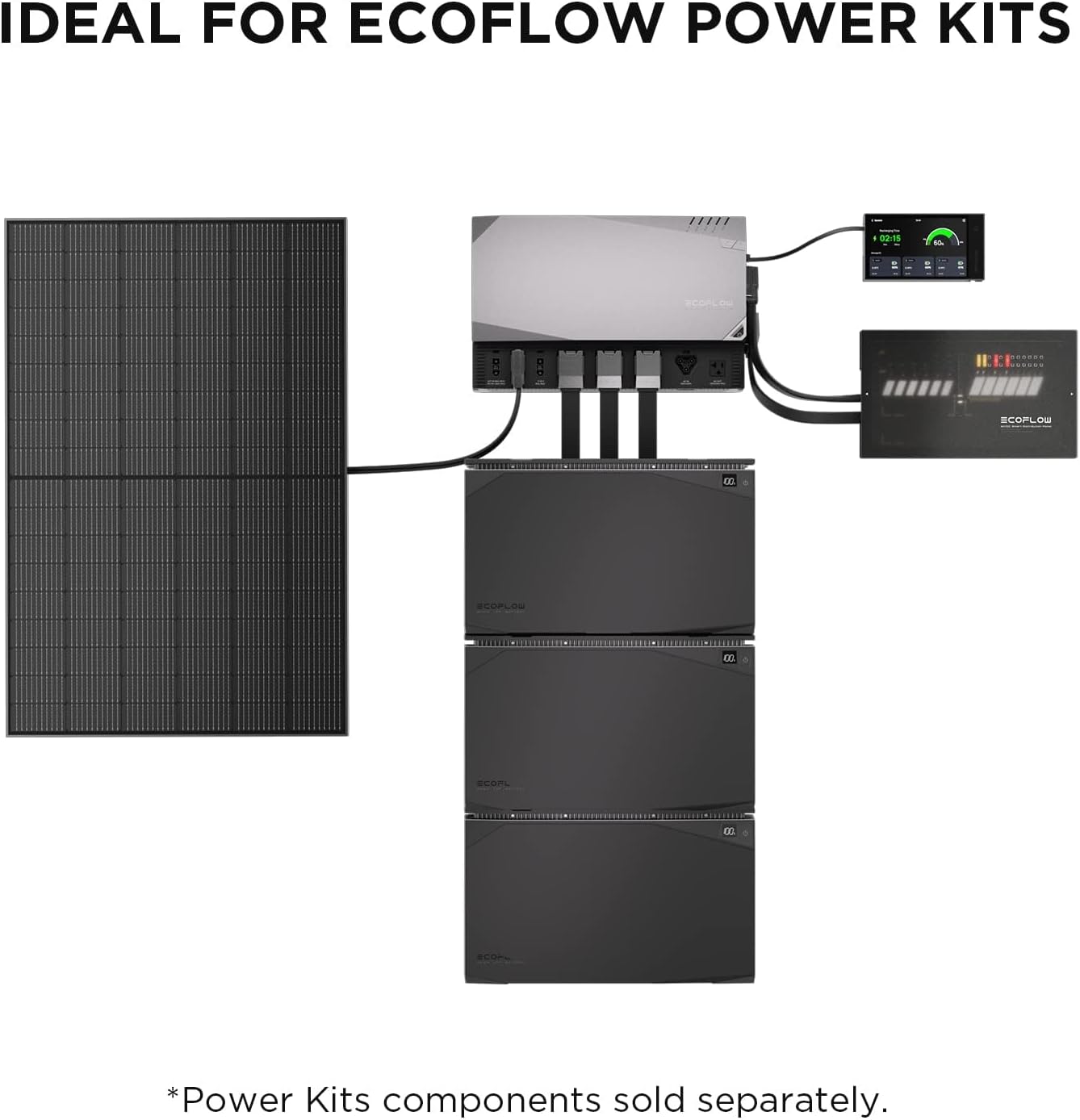 EF ECOFLOW 2PCS 100W 12V Solar Panels, High Efficiency Monocrystalline PV Modules, IP68 Waterproofing, Ideal for RV& Marine Rooftop, Farm Battery, Power Kits & Ecosystem